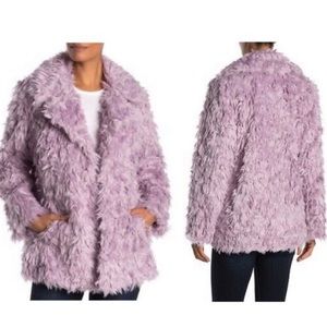 Avec Les Filles purple faux fur coat